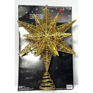 Gold Glitter Star Christmas Tree Topper Beautiful